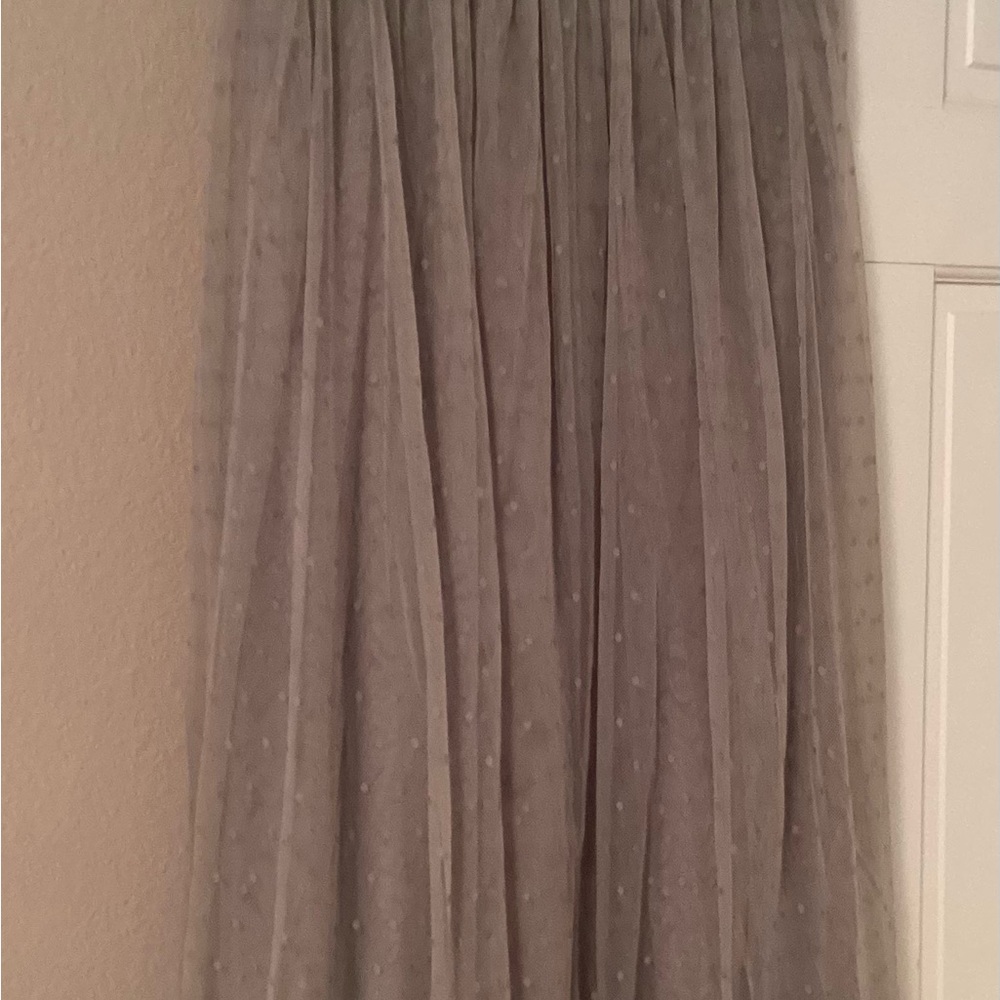 Garnet Hill Blush Tulle Midi Skirt